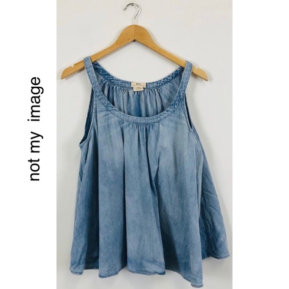 h&m limited edition size 10 light denim flowy top - Picture 2 of 8